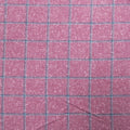Pink with Darker Windowpane Summertime Wool Silk and Linen Loro Piana Fabric - Rex Fabrics