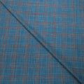 Teal and Light Brown Plaid Summertime Wool Silk and Linen Loro Piana Fabric - Rex Fabrics