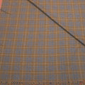Olive Green and Mint Windowpane Plaid Superfine Capolavoro Wool and Silk Loro Piana Fabric - Rex Fabrics