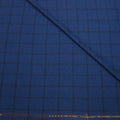 Dark Blue with Navy Windowpane Superfine Capolavoro Wool and Silk Loro Piana Fabric - Rex Fabrics