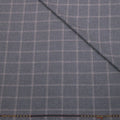 Gray Windowpane Superfine Capolavoro Tweed Wool and Silk Loro Piana Fabric - Rex Fabrics