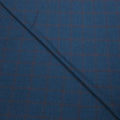 Navy with Brown Windowpane Superfine Capolavoro Tweed Wool and Silk Loro Piana Fabric - Rex Fabrics