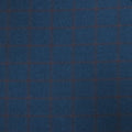Navy with Brown Windowpane Superfine Capolavoro Tweed Wool and Silk Loro Piana Fabric - Rex Fabrics