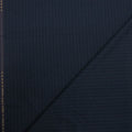 Midnight Blue with Green Stripes Royal Wish Super 170's Wool & Silk Loro Piana Fabric - Rex Fabrics