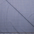 Silver Blue Plaid Royal Wish Super 170's Wool & Silk Loro Piana Fabric - Rex Fabrics