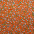 Bright Orange Floral and Paisleys Printed Silk Charmeuse Fabric - Rex Fabrics