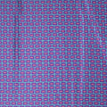 Aqua Purple Coral Squares Modern Illustration Printed Silk Charmeuse Fabric - Rex Fabrics