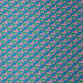 Aqua Pink and Green Squares Modern Illustration Printed Silk Charmeuse Fabric - Rex Fabrics