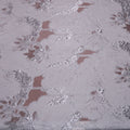 Silver Metallic Floral Abstract Embossed Textured Jacquard Brocade Fabric - Rex Fabrics