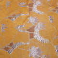Yellow & Silver Metallic Floral Abstract Embossed Textured Jacquard Brocade Fabric - Rex Fabrics