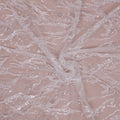 Off White Floral Branches Sequins on Embroidered Tulle Fabric - Rex Fabrics