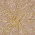 Yellow Floral Branches Sequins & Bugle Beads on Embroidered Tulle Fabric - Rex Fabrics