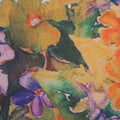 Multicolored Florals on White Background Printed Polyester Organza Fabric - Rex Fabrics