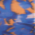 Blue and Orange Abstract Printed Polyester Organza Fabric - Rex Fabrics
