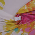 Orange and Pink Painting Floral Printed Polyester Mikado Fabric - Rex Fabrics