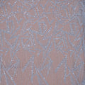 Light Blue Modern Geometric Sequins and Beads on Embroidered Tulle Fabric - Rex Fabrics