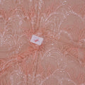 Salmon Pink Modern Chandelier Sequins and Beads on Embroidered Tulle Fabric - Rex Fabrics