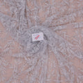 Silver Floral Sequins and Beads on Embroidered Tulle Fabric - Rex Fabrics