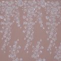 White Medium Floral Sequins and Beads on Embroidered Tulle Fabric - Rex Fabrics