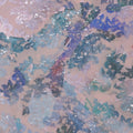Multicolored Blues Embroidery Corded Abstract Painting on Embroidered Tulle Fabric - Rex Fabrics