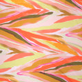 Yellow Orange and Olive Pastel Colors Abstract Charmeuse Polyester Fabric - Rex Fabrics