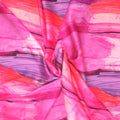 Fuchsia Pink Viol Pastel Colors Abstract Charmeuse Polyester Fabric - Rex Fabrics
