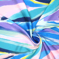 Blue Viol Aqua Pastel Colors Abstract Charmeuse Polyester Fabric - Rex Fabrics