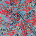 Multicolored Marine Coral Reef on Sky Background Charmeuse Polyester Fabric - Rex Fabrics