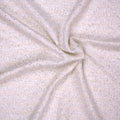 White and Peach with Silver Lurex Thread Textured Abstract Brocade Fabric - Rex Fabrics