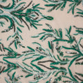 Green Floral Sequins and Beads on Embroidered Tulle Fabric - Rex Fabrics