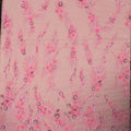 Light Pink Floral Sequins and Beads on Embroidered Tulle Fabric - Rex Fabrics