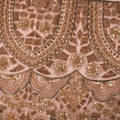 Bronze Floral Sequins and Beads on Embroidered Tulle Fabric - Rex Fabrics