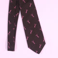 Brown with Light Pink Scissors Rex Fabrics Formal Tie - Rex Fabrics