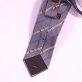Light Gray Belts and Stripes Dormeuil Formal Tie - Rex Fabrics