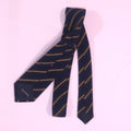 Dark Blue with Brown Stripes Scabal Formal Tie - Rex Fabrics