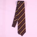 Wine with Gold Stripes Bigger Dormeuil Formal Tie - Rex Fabrics
