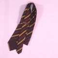 Wine with Gold Stripes Bigger Dormeuil Formal Tie - Rex Fabrics