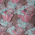 Rose Red Green Floral Polyester Brocade Fabric - Rex Fabrics