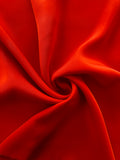 Crimson Orange Solid Semi Stretch Crepe Petalo Di Rosa Fabric - Rex Fabrics