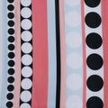 Pink Multicolored Striped with Circles Printed Polyester - Rex Fabrics