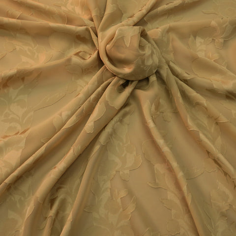 Beige Floral Silk Chiffon and Charmeuse Fabric - Rex Fabrics