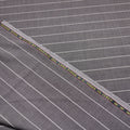 Gray and White Stripes Loro Piana Wool Suiting Fabric - Rex Fabrics