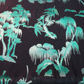 Black and Green Palms Silk Chiffon and Charmeuse Fabric - Rex Fabrics