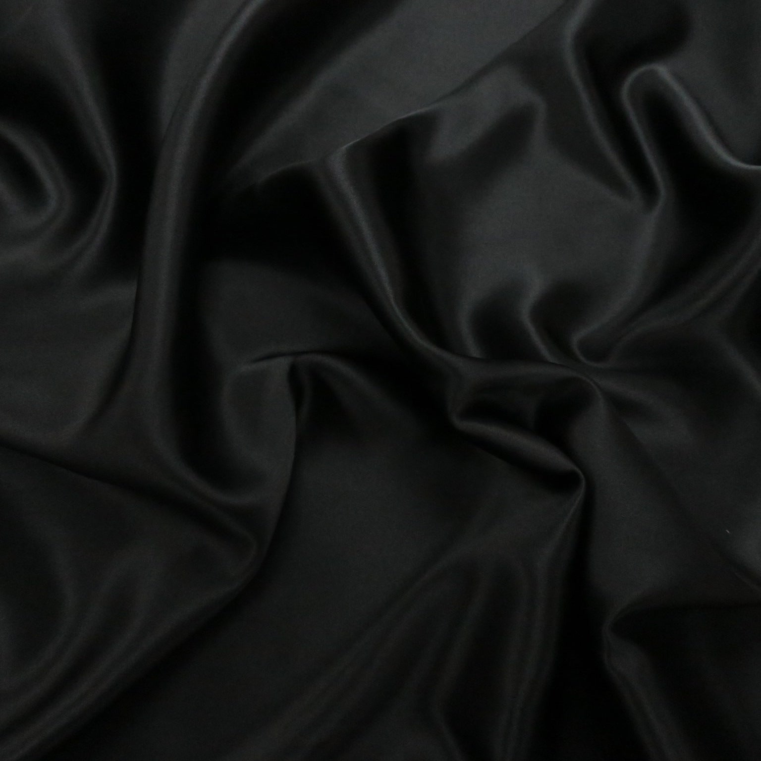 Solid Black 100% Pure Silk Charmeuse Fabric for Sewing 