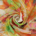 Multicolored Floral on White Background Organza Polyester Fabric - Rex Fabrics