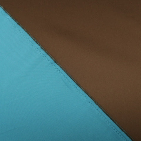 Teal and Brown Double-Sided Stretch Mikado - Rex Fabrics