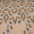 Bronze and Light Gray Geometric Embroidered Tulle Fabric - Rex Fabrics