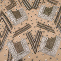 Bronze and Light Gray Geometric Embroidered Tulle Fabric - Rex Fabrics