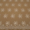 White Floral Corded Double Scalloped Tulle Fabric - Rex Fabrics