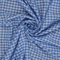 Blue and White Gingham 1/4" Cotton Blended Broadcloth - Rex Fabrics